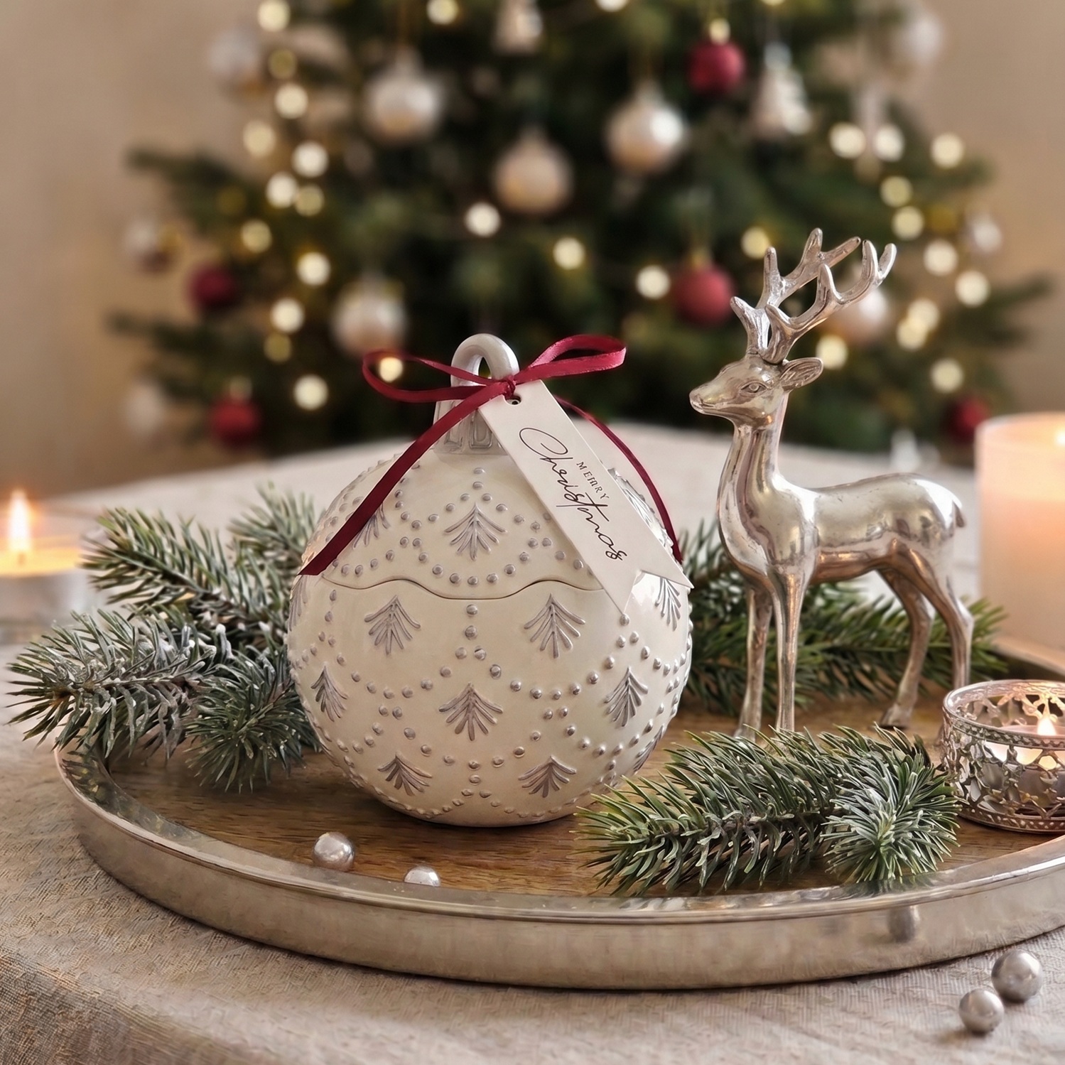 Küünal Christmas Bauble Enchanted MINI - Valge / Hõbedane / Talvine Võlu / MINI