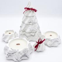 Küünal Christmas Tree - Valge / Hõbedane / Talvine maagia, Piparkook, Jõuluküpsetis