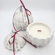 Küünal Christmas Bauble Glitter MINI – Valge / Hõbedane / Talvine Võlu