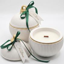 Lõhnaküünal Christmas Bauble Elegance – Valge / Kuldne / Talvine võlu